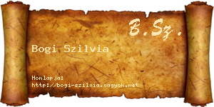 Bogi Szilvia névjegykártya